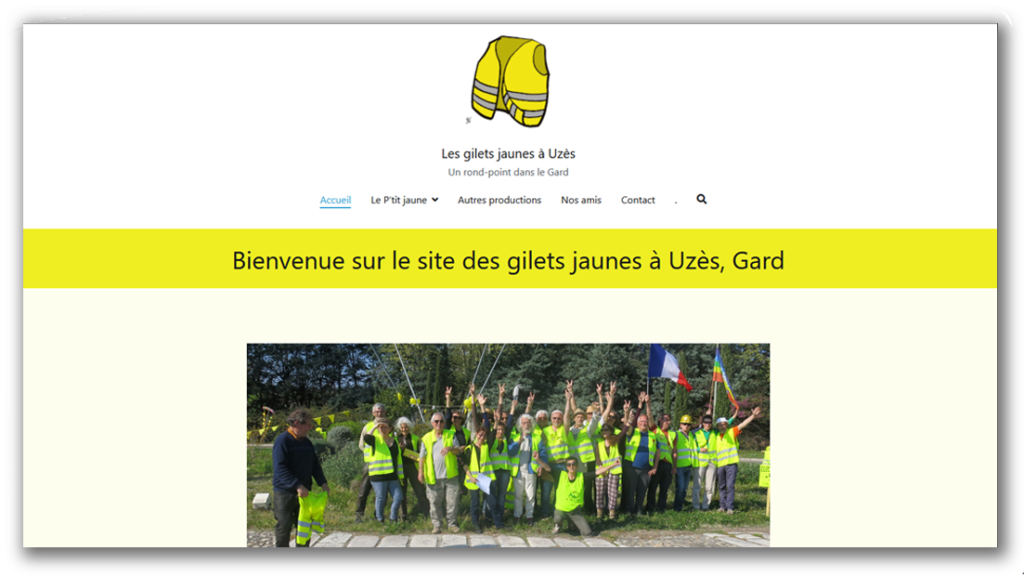 Les gilets jaunes à Uzès. Création du site par le Webmaster dans le Gard