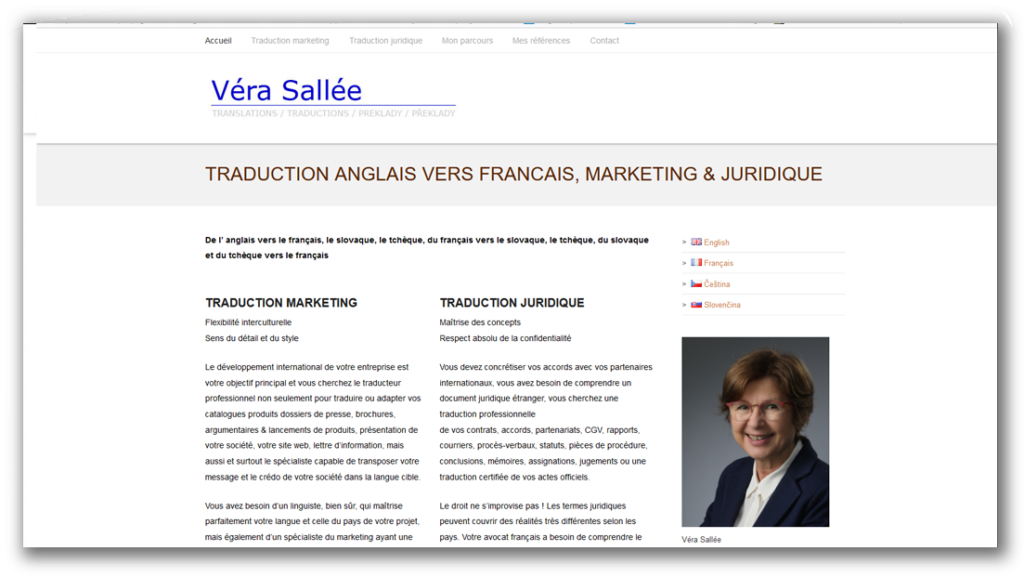 Ite de Véra Sallée traducteur anglais français créer par le Webmaster dans le Gard